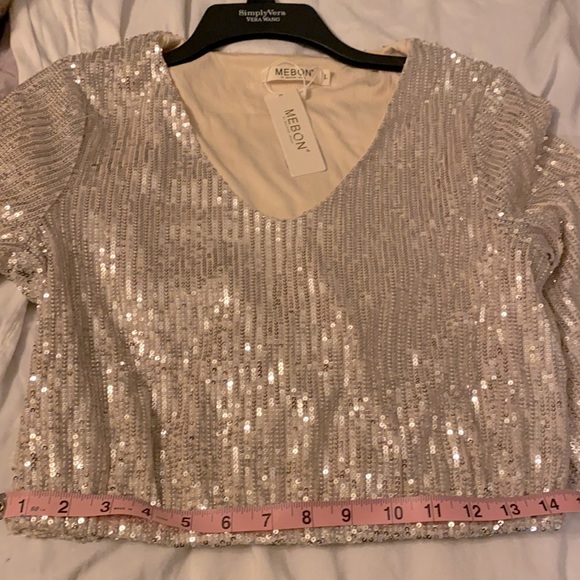 Champagne Sequin Long Sleeve Top - Picture 8 of 8